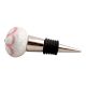Pink Sunflower Crackle Ceramic Wine Stopper